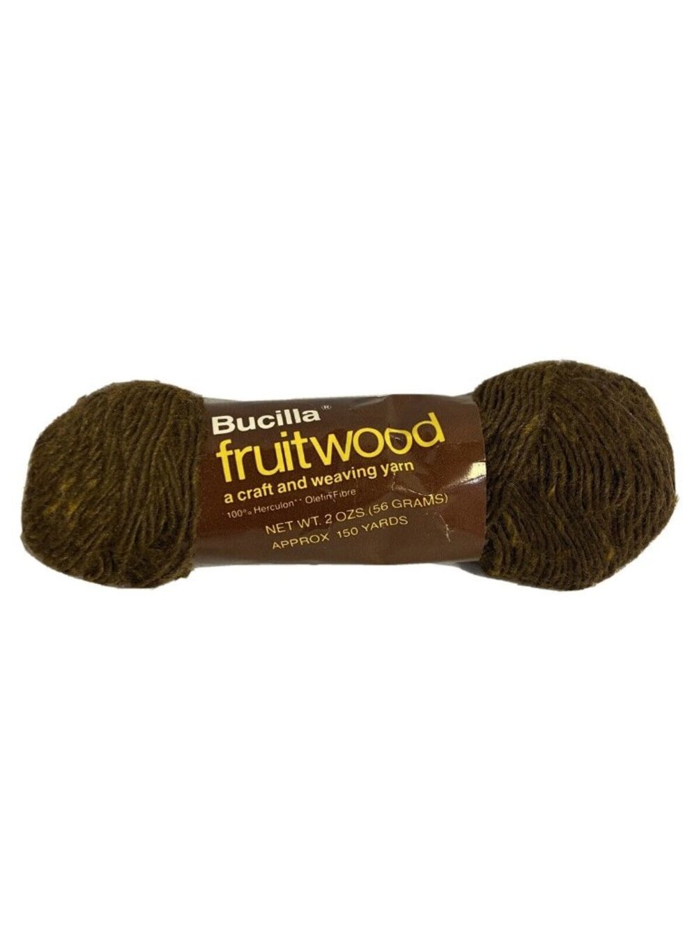 Bucilla Fruitwood Yarn Dark Brown W Gold Flecks 150 Yds